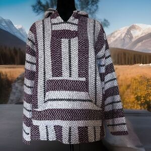 Authentic‎ Baja Joe Surf, Skate Pullover Hoodie Size Small Multicolor Striped